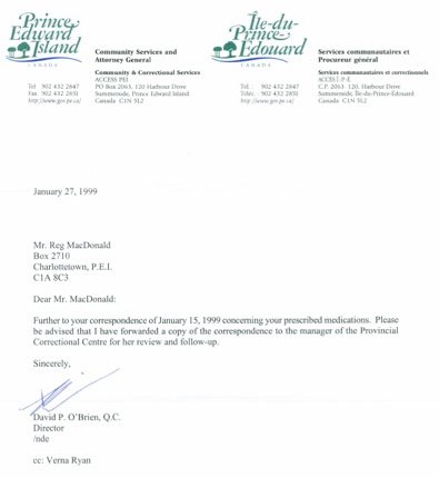 1999 0127 letter medication
